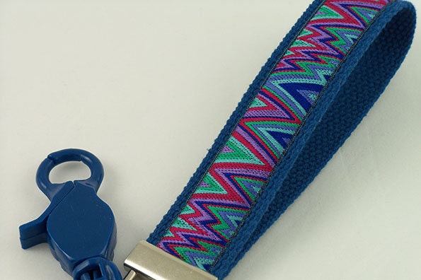 Key Fob made with Cotton Webbing and Designer Ribbon