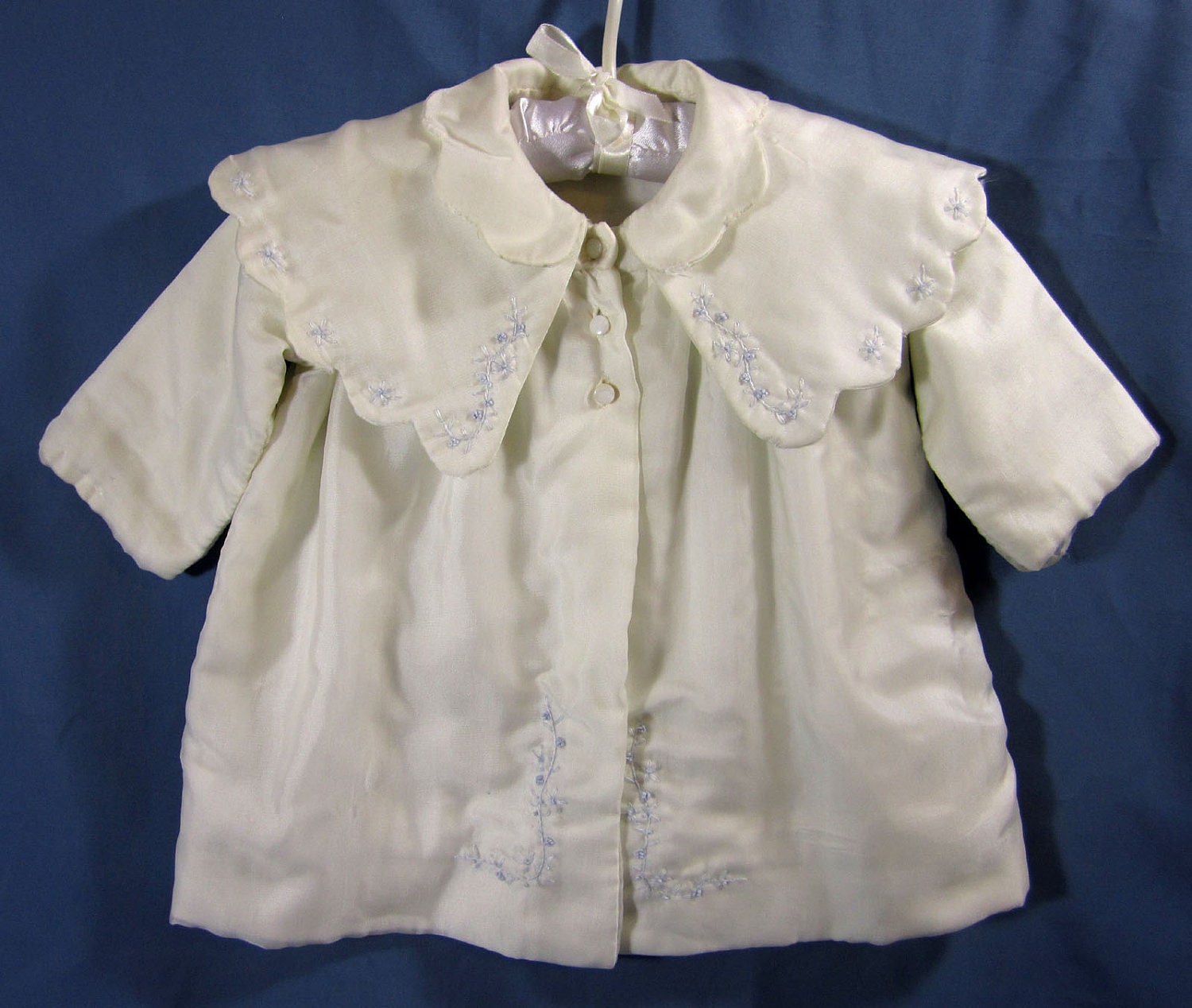 Vintage Satin Baby Coat - Majority hand stitched - baby, doll & display ca 20s-30s