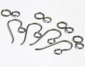 Niobium Earwires and Jumprings set - 2 complete sets - silver