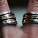 mens wedding band - rustic fine silver copper and brass - handmade artisan designed wide band ring - manly ring - customized