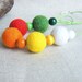 Rainbow Colorful Felt Necklace Handmade Felted Balls Hippie Folk Style Felt Jewelry Fall Fashion