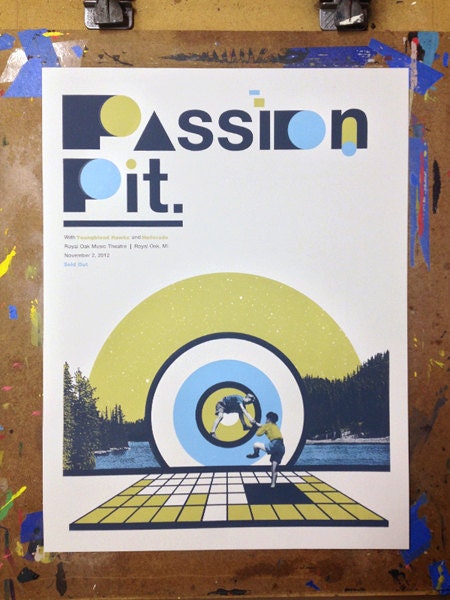 Passion Pit screen-printed poster