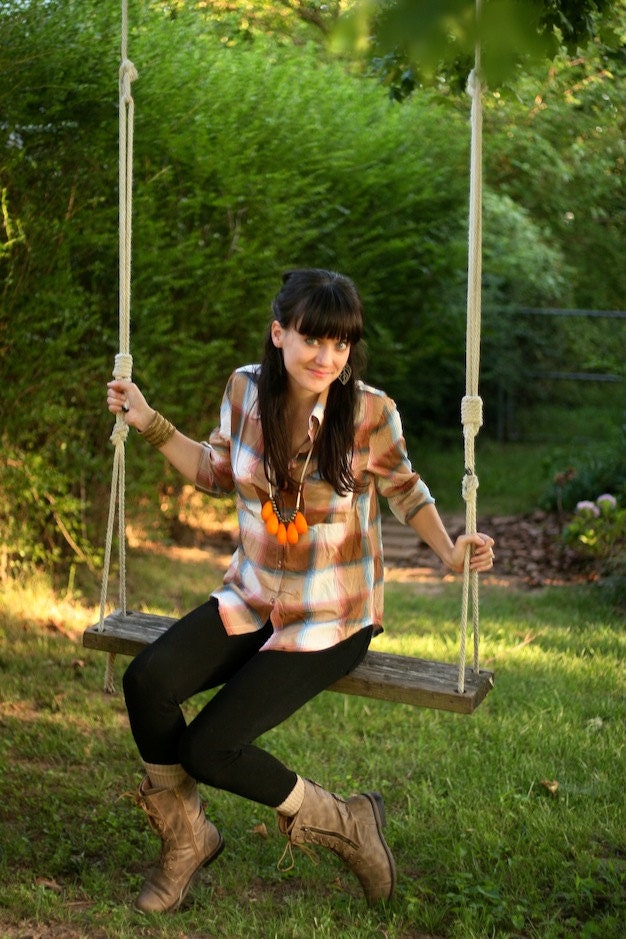 tangerine orange with cream necklace