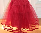 Crinoline petticoat skirt for women's 50's dress in burgundy and black choose your size 23" long