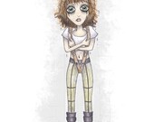 Leeloo & The Autowash - The Fifth Element - 8 1/2 x 11 Illustration Print