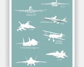 Keep Calm and FLY ON (Choose Your AIRPLANE) Poster 13x19 (56 colors to choose from)