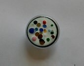 Enameled custom cabinet knobs/ Jewel Stones / Copper Enamel Drawer Pulls