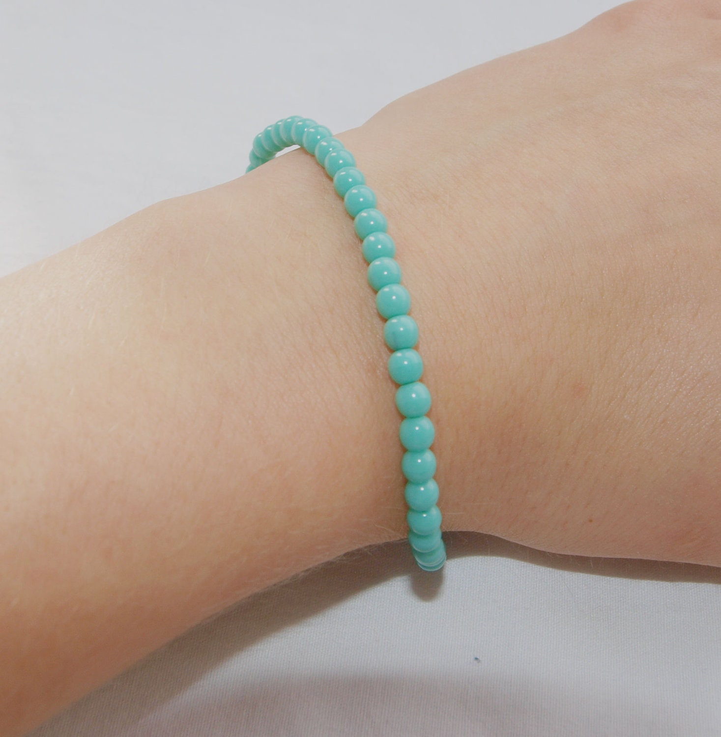 Teal Czech Beaded Bracelet