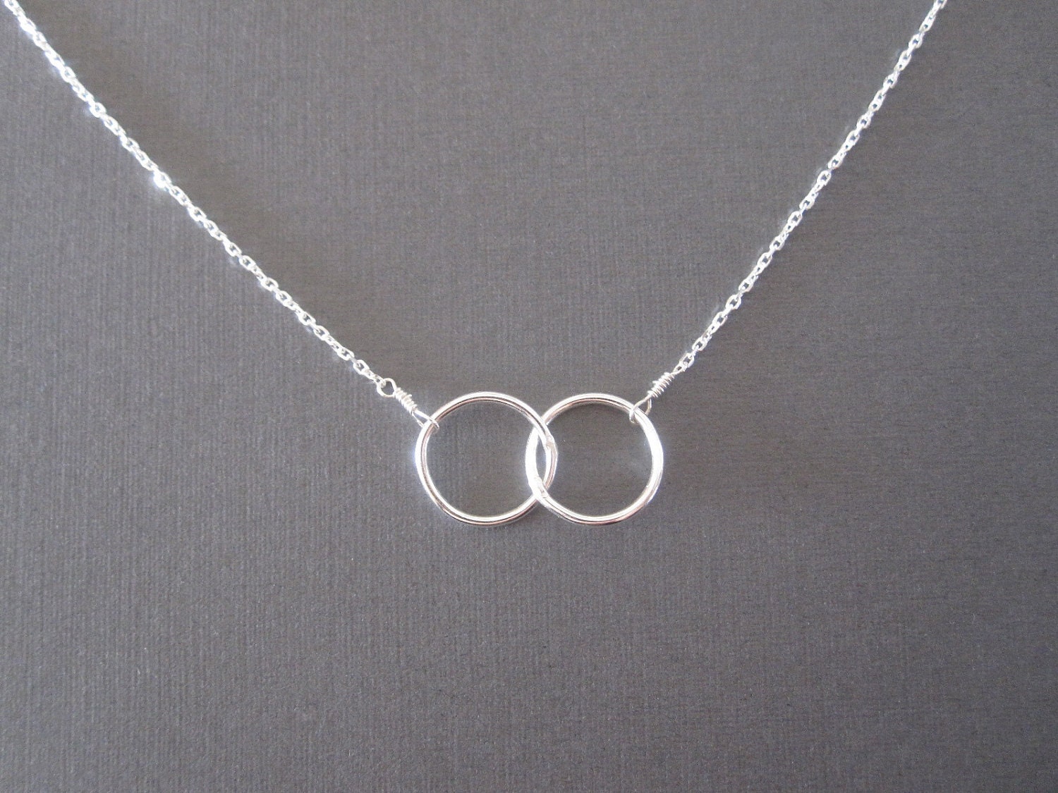 Sterling Silver Double Circle Eternity Necklace