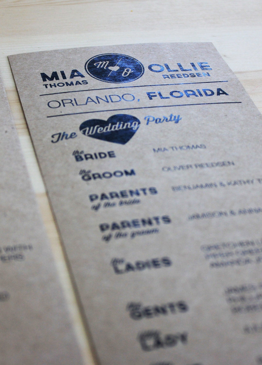 DIY printable- kraft simplicity program- wedding/ ceremony program
