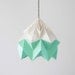 Moth origami lampshade Ice Mint green and white