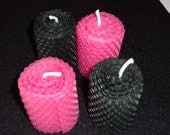 Sexy Hot Pink and Black Votive Candles