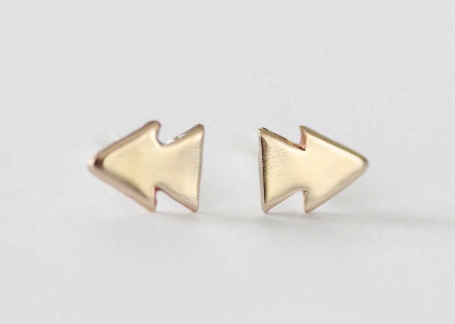 Rewind and Forward Earrings in Bronze