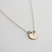 Mini Double Ring Slice Necklace in Bronze