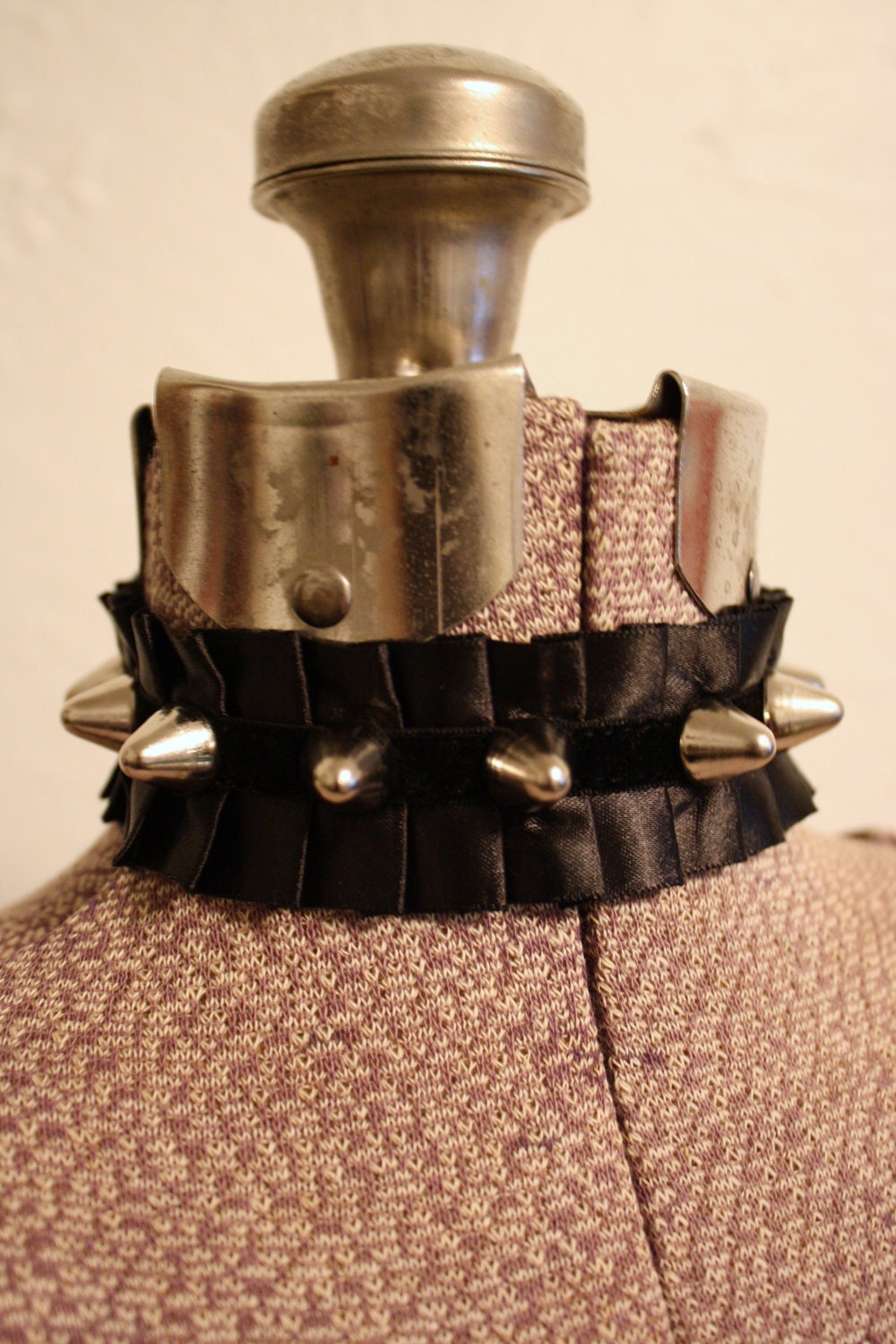 Studded Elegant Ribbon Choker Deathrock Accessory Goth Neck Wear by Coffin Kitsch