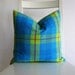 Plaid Pillow Cover in Blues 16x16