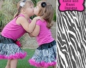 Hot Pink Black Zebra Pettiskirt With Pink Trim