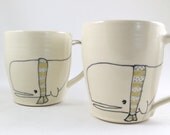 Whale Mug - Handmade Ceramic Mug - Whale with Scarf