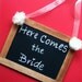 Double-sided Here Comes the Bride Sign Chalkboard with Just Married on back for your Wedding Ring Bearer or Flower Girl sign