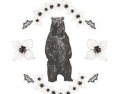 Bear in the Flowers A4 Hahnemühle Fine Art Print