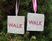 Pink Sparkle WALK Tile Ornament