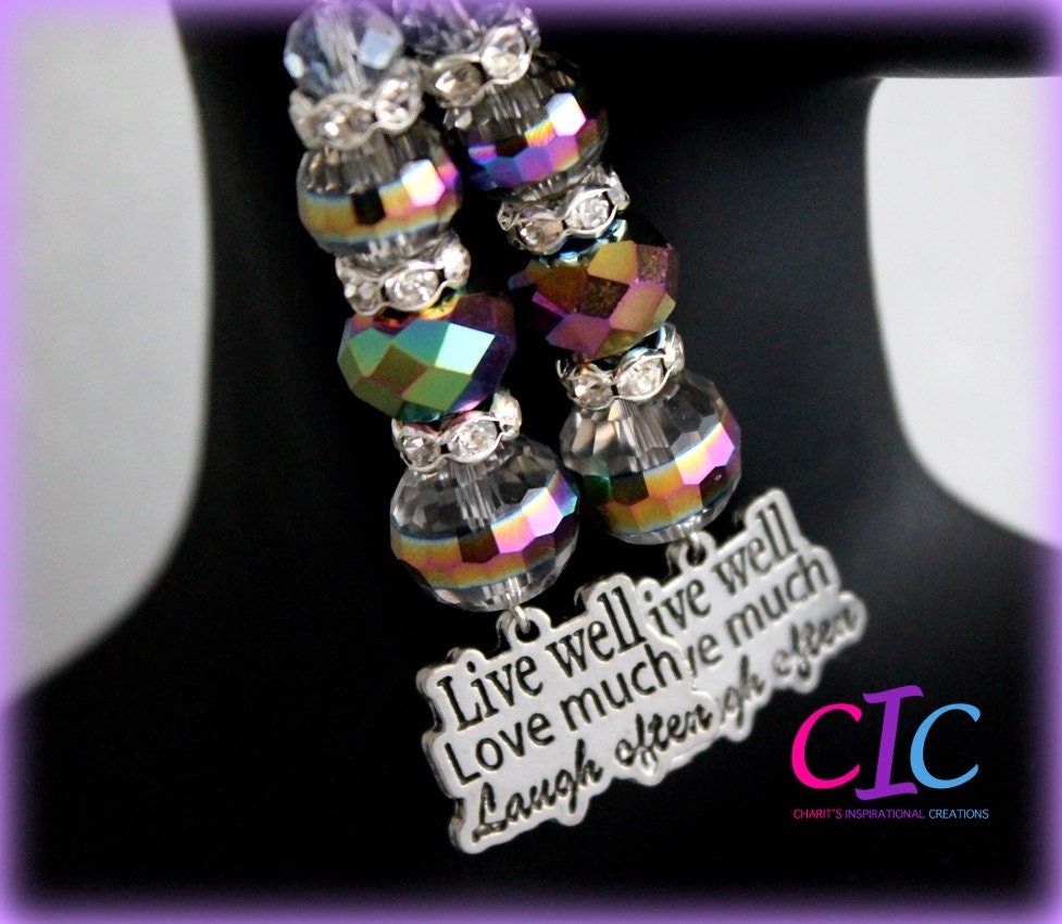 Live Love Laugh Multicolor Inspirational Earrings