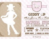 Cowgirl Birthday Invitation- Printable