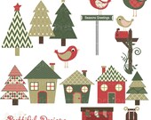 50% Off Sale SALE Christmas Clip Art - Personal or Commercial Use - Vintage Christmas Set 2 (400) Il_170x135