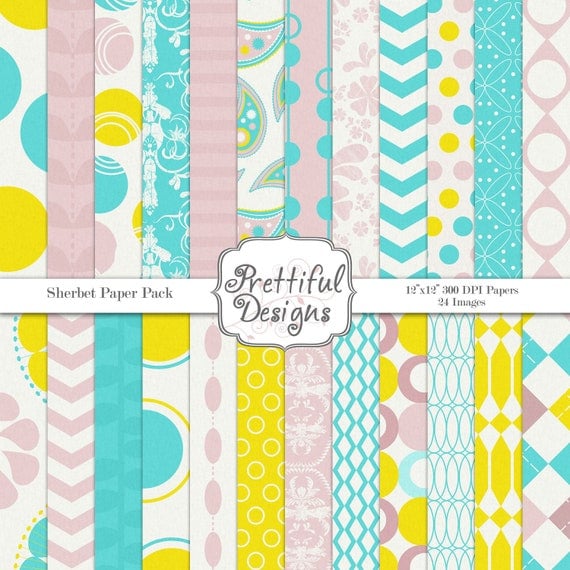 30% Off Sale Digital Paper Pack - Personal and Commercial Use - Sherbet (100) Il_570xn