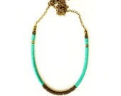 Green brass necklace