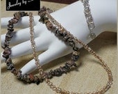 Leopard Jasper Honey Beige 2 Strand Necklace