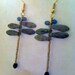 Dragonfly Earrings Purple Peacock