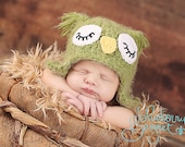 Newborn to 3 months Fuzzy Sleepy Owl Hat texture