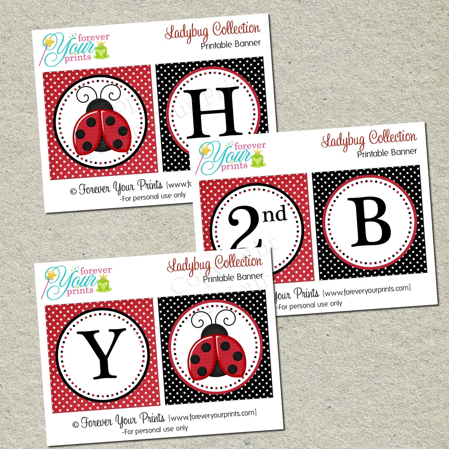 Printable Ladybug Birthday Banner - You Print - Digital File Il_570xn