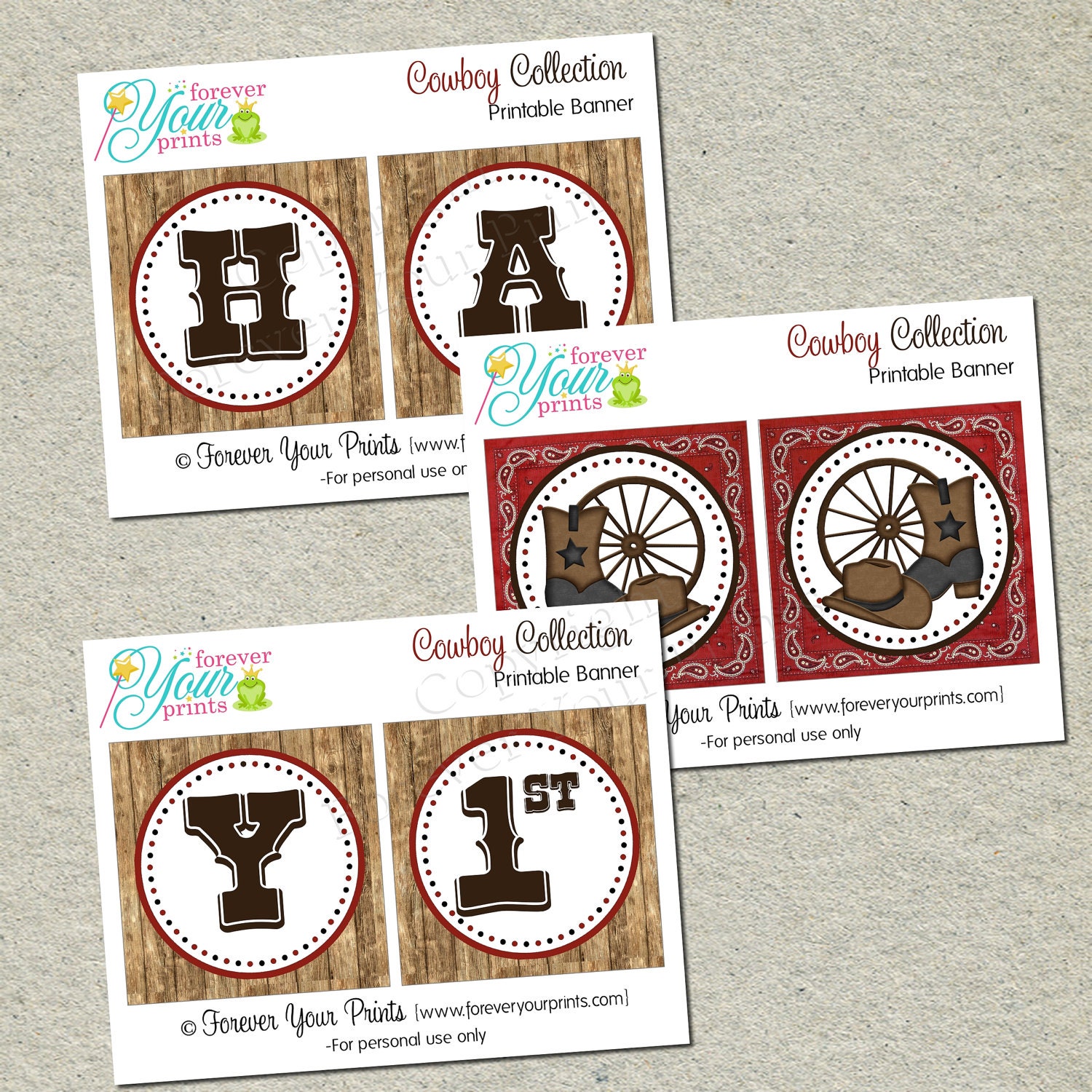 Printable Cowboy Birthday Banner - You Print - Digital File Il_570xn