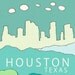 Houston Texas 8x10 / Nursery Decor, Modern City Skyline Poster, Typography Print, Giclee, United States, Travel Theme, Digital