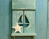 Shelf Sailboat Shutter Shelf and Hook Rack