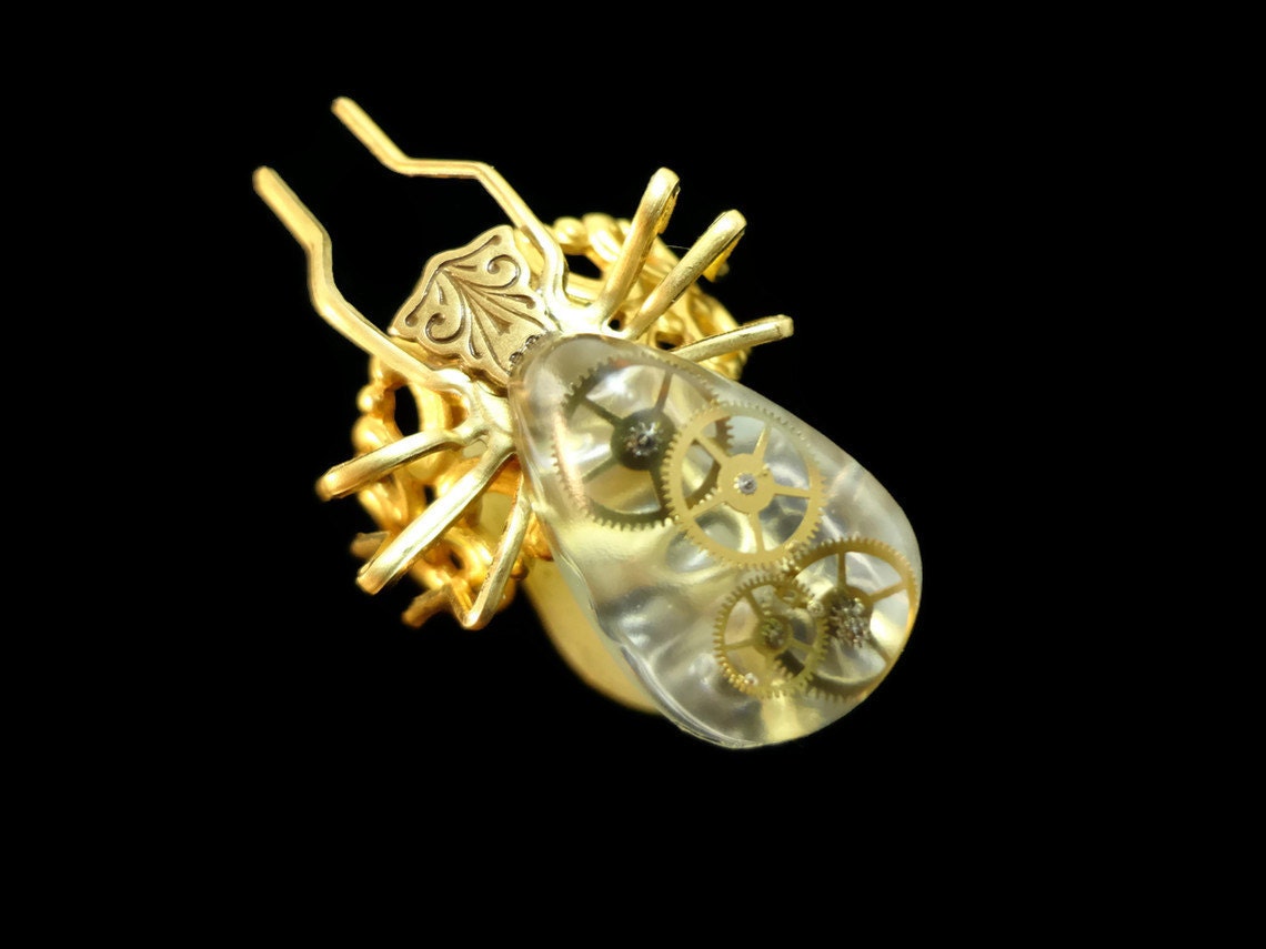 Steampunk Spider Ring Time Warp Widow Adjustable Gear-Ring  by Dr Brassy Steamington