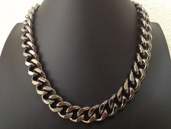 Freedom, Glossy Dark Gunmetal, Large Chunky Chain