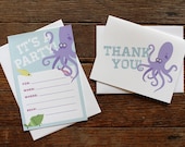 Under the Sea Birthday Invites and Thank You Cards 10 Pack