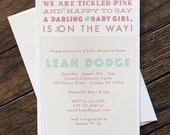 Eco Friendly Baby Girl Rhyme Time Shower Invitation