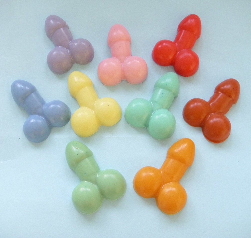 Set of rainbow Penis Soaps - bachelorette bridal shower gag novelty gift party favor soap