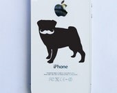 Pug with a Stache iPhone decal