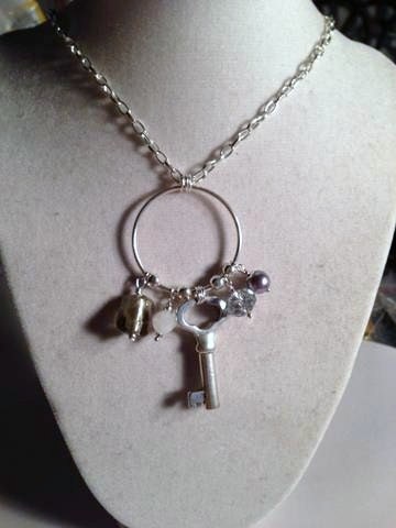 Charm Necklace Silver Jewelry Long Jewellery Key Chain Crystals Everyday Fashion Pearl Unique Gift