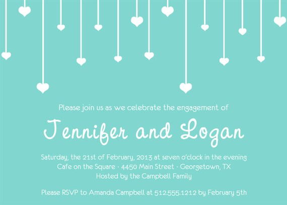 Raining Hearts Engagement Invitation Il_570xn