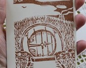 Hobbit Inspired Party Invitations - Handstamped Set of Eight from hand carved stamp -  Tolkien Lord of the Rings LOTR