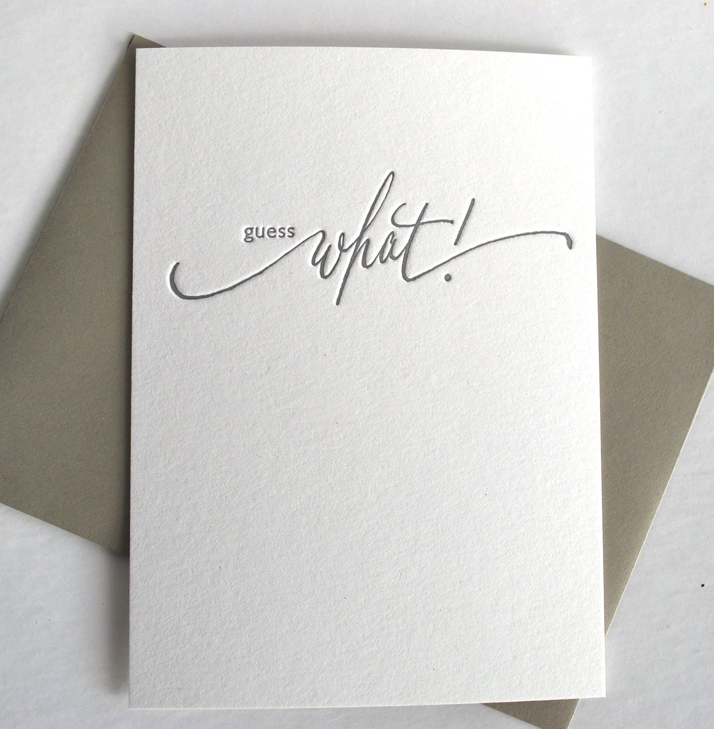 Letterpress Card--Guess What