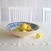 Blue fruit bowl glass mosaic art home decor serving