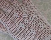 Vintage Wedding Gloves ... Lovely Cotton Crocheted