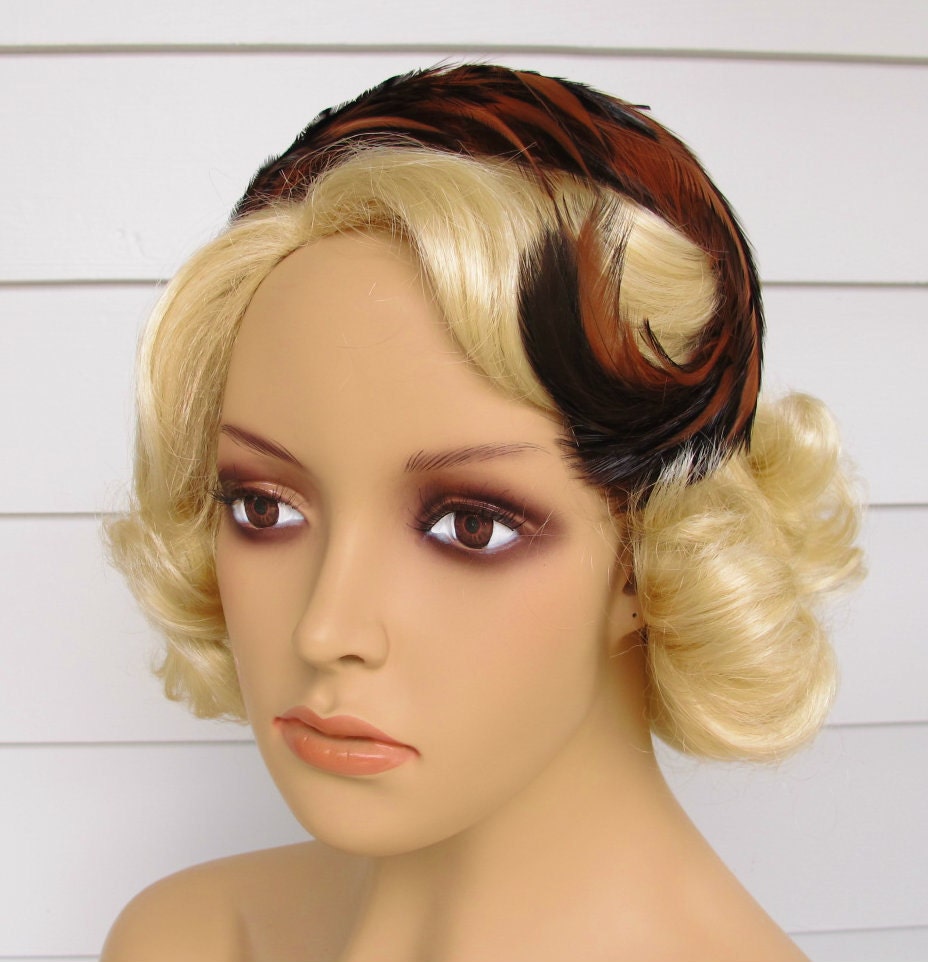 Vintage Feather Hat ... Vibrant Autumn Colors